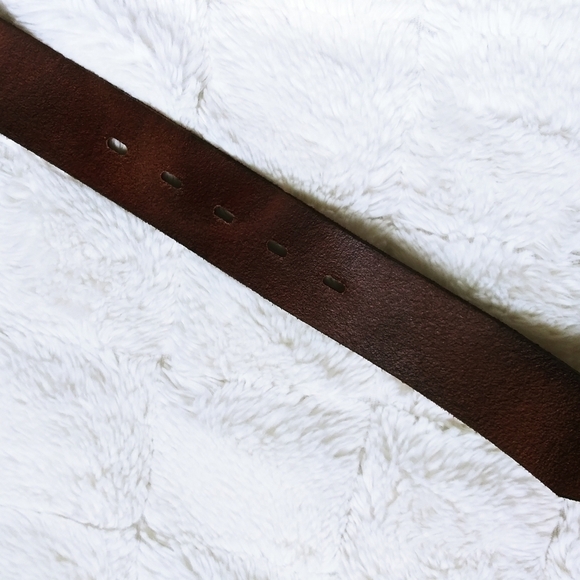 Cowhide vintage belt brown gypsy boho buckle - Picture 6 of 12
